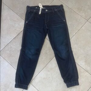 True Religion Indigo Jogger Jeans with tie waist Size 33